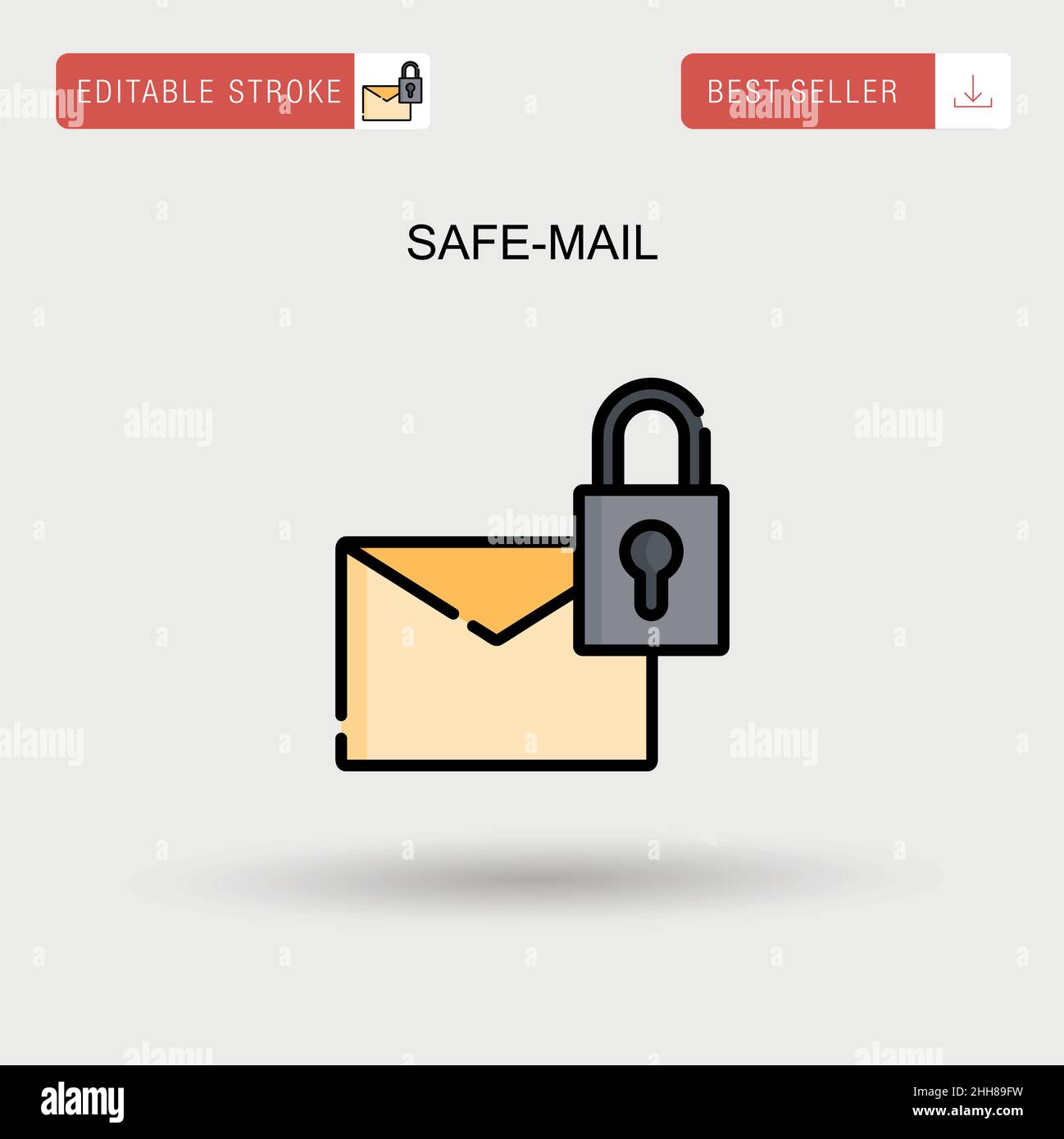 Einfaches Vektorsymbol für Safe-Mail. Stock Vektor