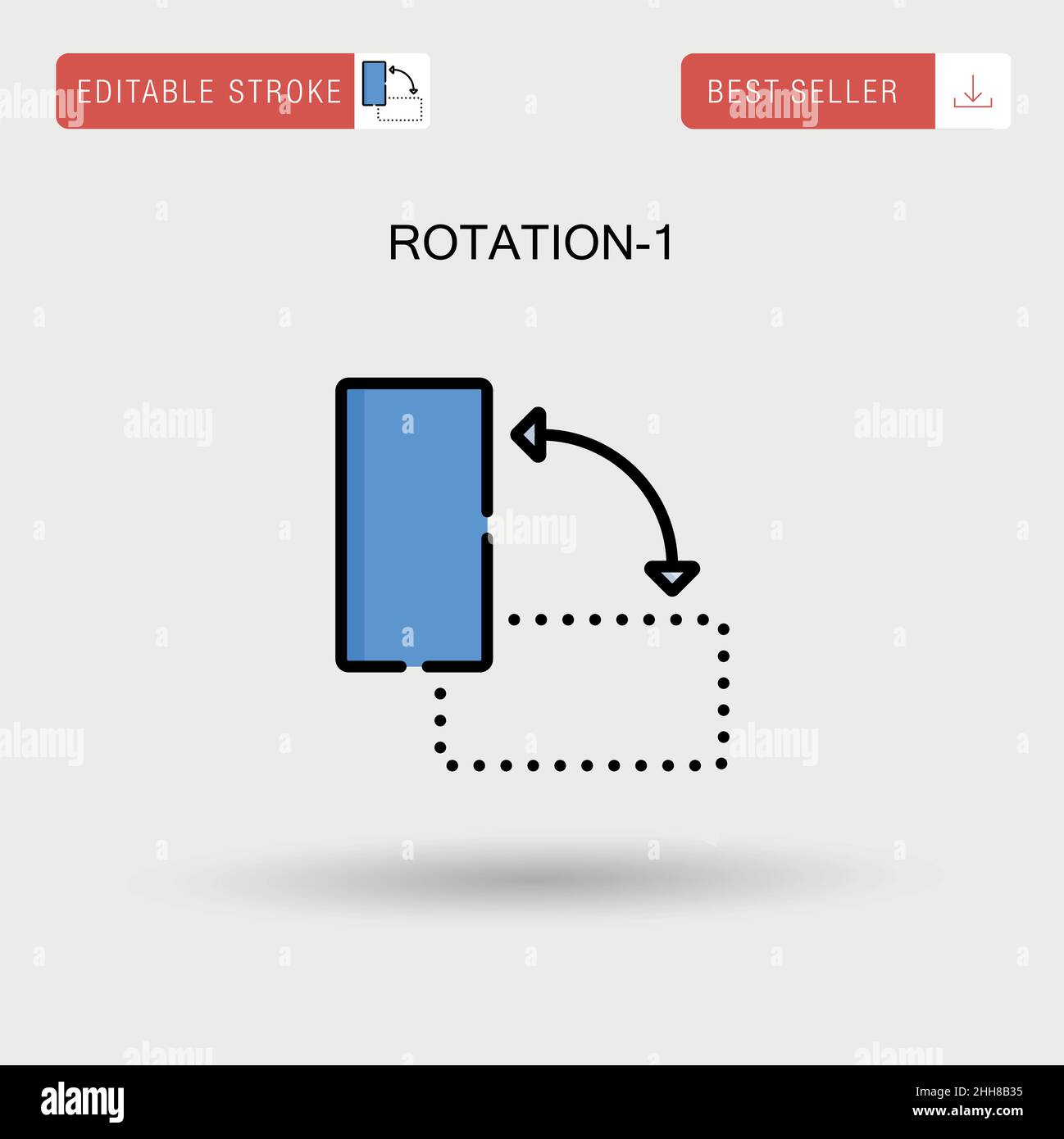Rotation-1 einfaches Vektorsymbol. Stock Vektor