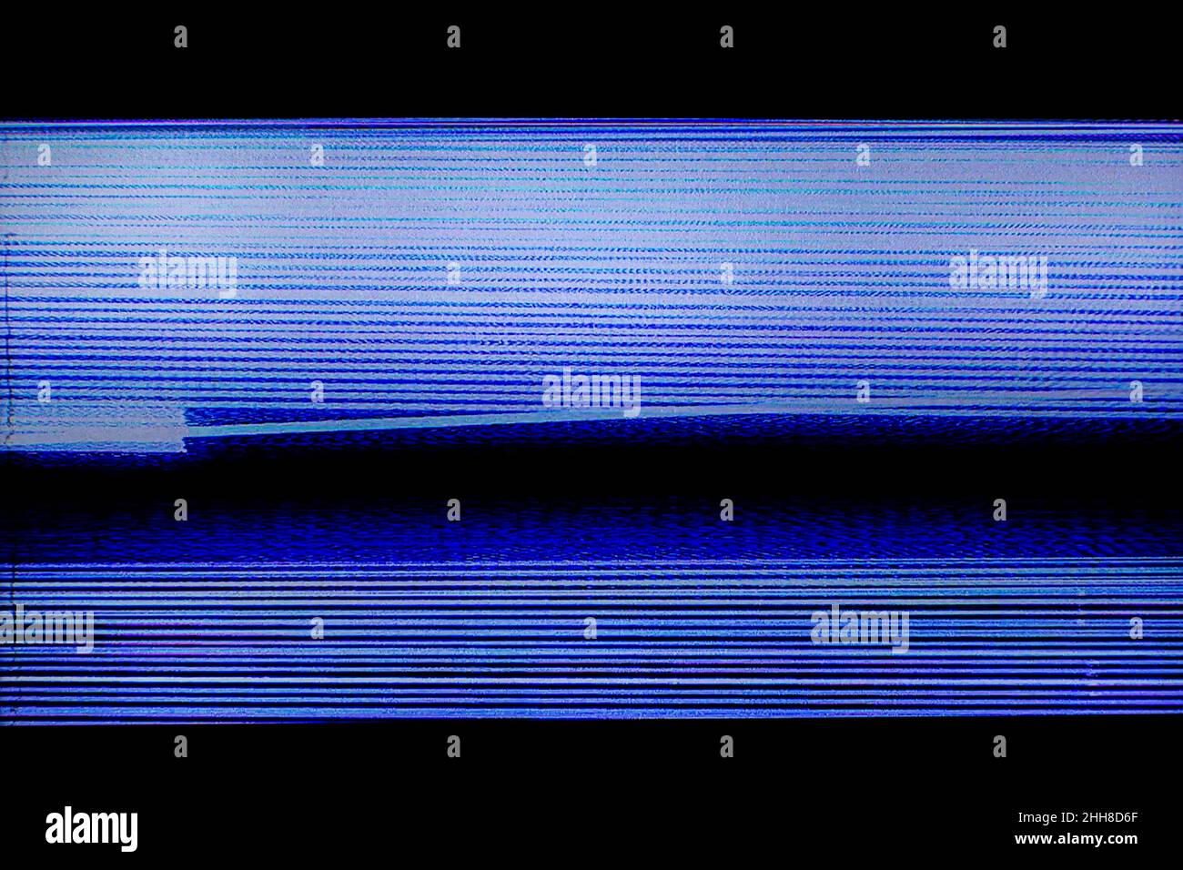 Verpixelte fernsehanzeige, schlechtes Signal. Abstrakt hochauflösenden Glitch Hintergrund. Stockfoto