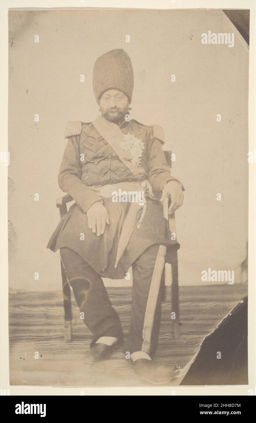 Porträt von Ardeshir Mirza, Onkel des Königs 1840s–60s möglicherweise von Luigi Pesce Italienisch. Porträt von Ardeshir Mirza, Onkel des Königs 652118 Stockfoto