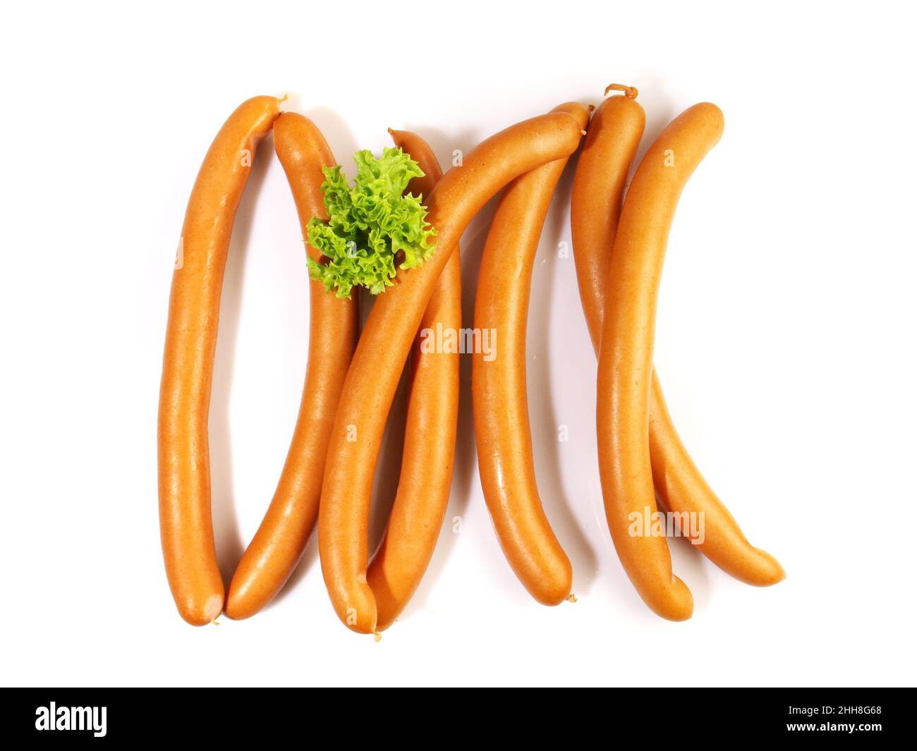 Wiener Würstchen - Hot Dogs isoliert auf weißem Hintergrund Stockfoto