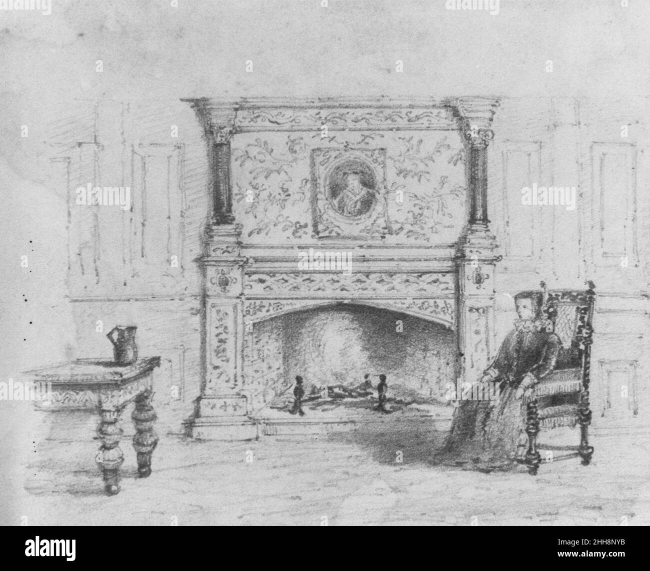 Interieur (von McGuire Scrapbook) 19th Century American. Interieur (aus McGuire Scrapbook) 12914 Stockfoto