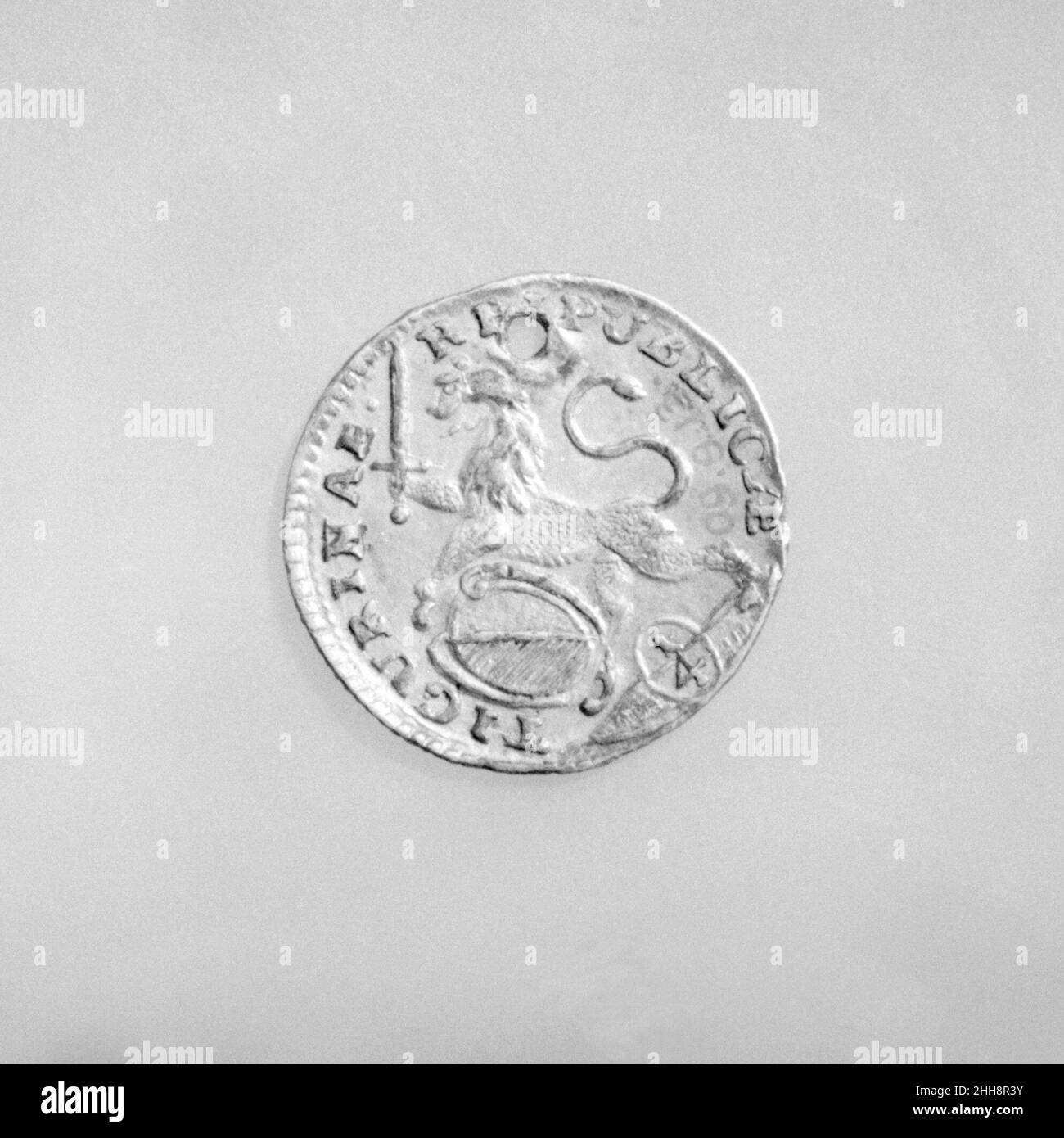 Pistole (1/4 Dukat) des Kantons Zürich, Schweiz, 1751 1751 Schweizer. Pistole (1/4 Dukat) des Kantons Zürich, Schweiz, 1751 191091 Stockfoto