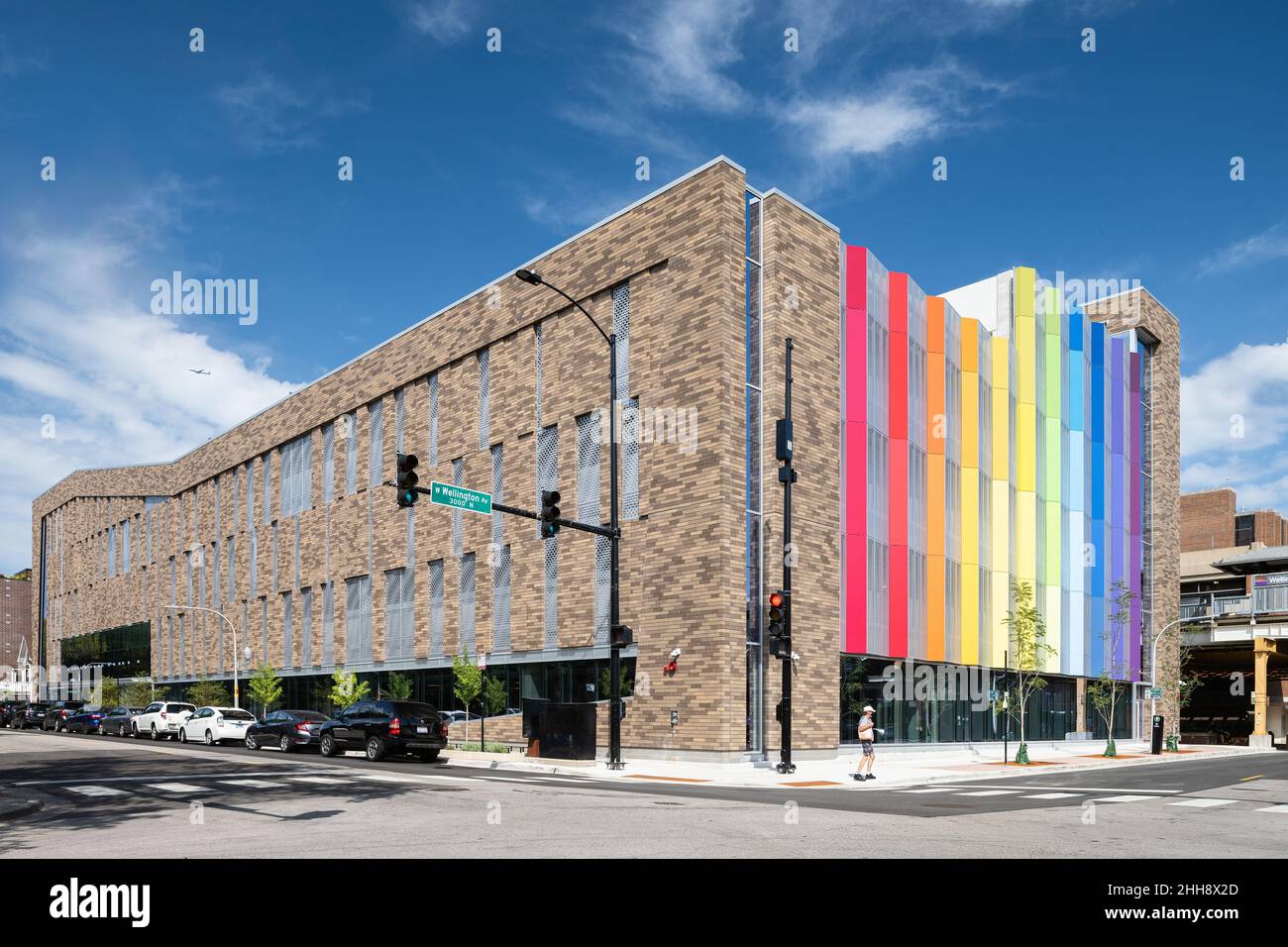 Parkstruktur im Illinois Freimaurerkrankenhaus, entworfen von der Smith Group Stockfoto