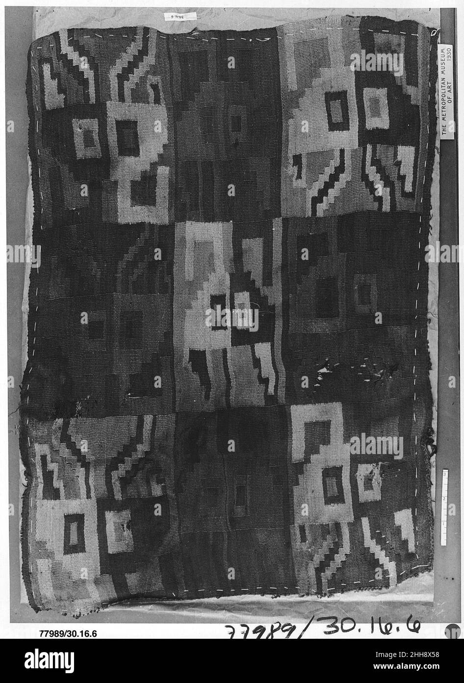 Wandteppich Fragment 10th–15th Jahrhundert Peru; Zentralküste (?). Tapisserie-Panel-Fragment 307993 Stockfoto