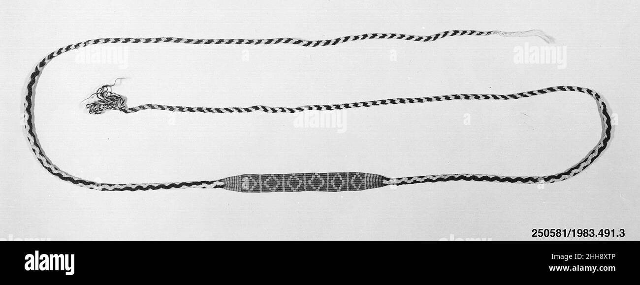 Gewebter Sling Shot 14th–16th Century Inca. Gewobener Sling Shot. Inka. 14th–16th Jahrhundert. Kamelidhaar. Peru. Textilien – Woven Stockfoto