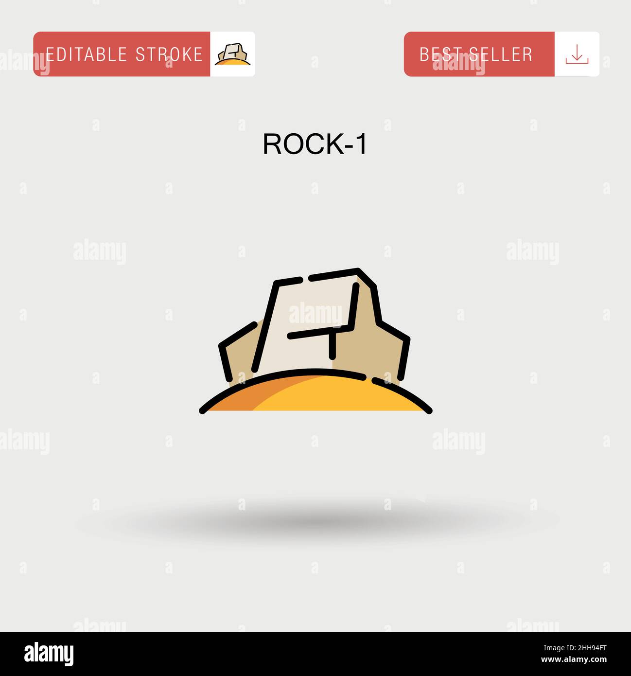 Rock-1 einfaches Vektorsymbol. Stock Vektor