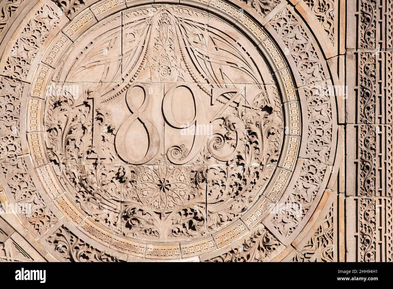 Louis Sullivan entwarf Ornamente auf den Überresten des Chicagoer Börsengebäudes Stockfoto