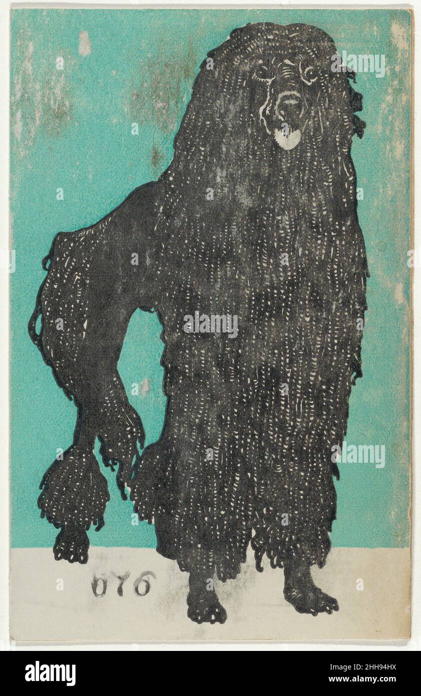 Pudel 1912 Moriz Jung Österreicher. Pudel. Moriz Jung (Österreicher (geborene Tschechoslowakei) Mähren 1885–1915 Manilowa (Karpaten)). 1912. Farblithograph. Wiener Werkstätte. Ausdrucke Stockfoto