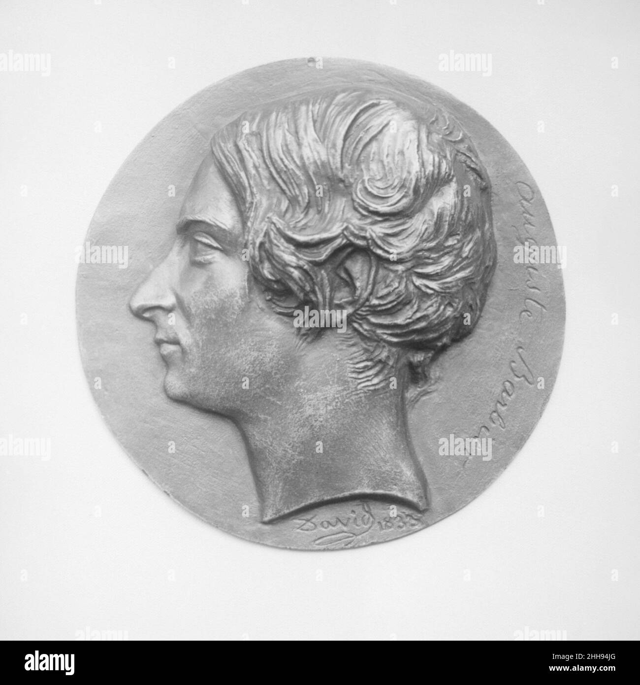 Henri Auguste Barbier (1805–1882), französischer Dichter, Mitglied der Akademie 1833 Pierre Jean David d'Angers Französisch Pierre-Jean David d'Angers war der produktivste und einer der bedeutendsten französischen Bildhauer der ersten Hälfte des 19. Jahrhunderts. Während seiner fast fünfzigjährigen Karriere (1819–1856) blieb David seiner Überzeugung treu, dass skulpturale Denkmäler, die den Leistungen großer Männer und Frauen gewidmet sind, die Größe eines Volkes am dauerhaftesten und lebhaftesten zum Ausdruck bringen. Er suchte kontinuierlich Aufträge für Denkmäler, die historische und zeitgenössische Figuren darstellen, die er in OR bewunderte Stockfoto