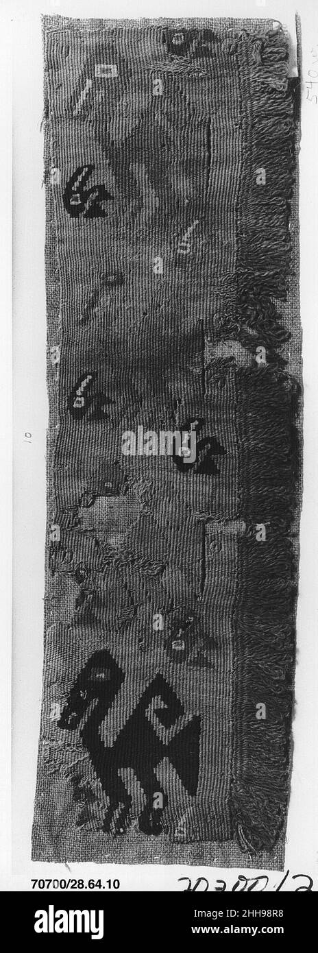 Tapisserie Fragment 10th–15th Jahrhundert Peru; Zentralküste (?). Tapisserie Fragment 307916 Stockfoto