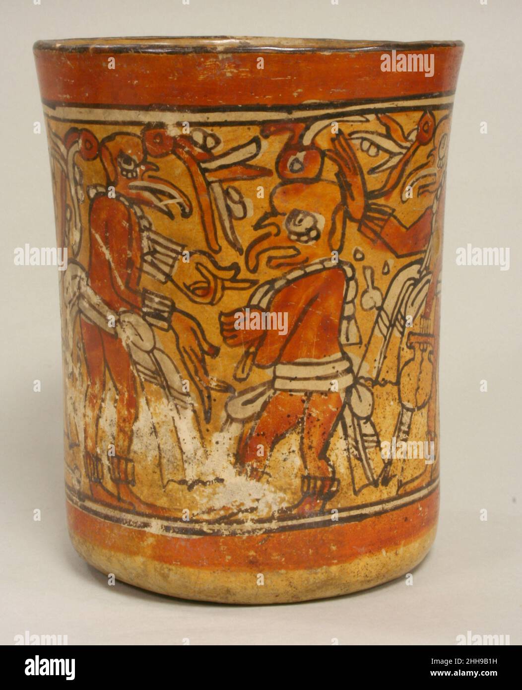 Gefäß mit Gottheitsfiguren 7th–8th. Jahrhundert Maya. Gefäß mit Gottheitsfiguren 313315 Stockfoto