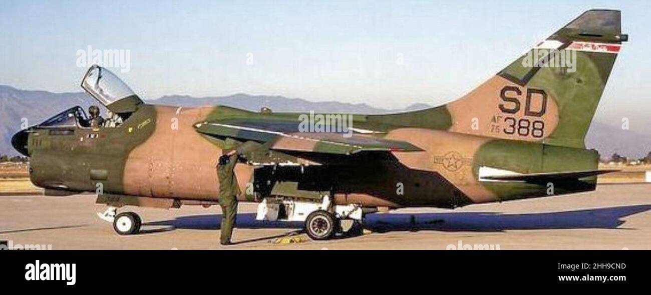 125th Taktisches Jagdgeschwader A-7D Corsir II 75-0388. Stockfoto