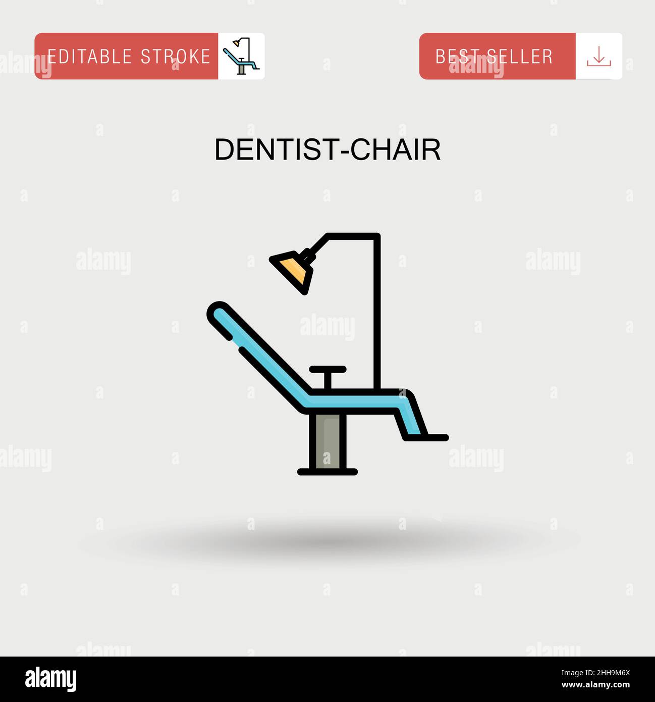 Einfaches Vektor-Symbol für Zahnarztstuhl. Stock Vektor