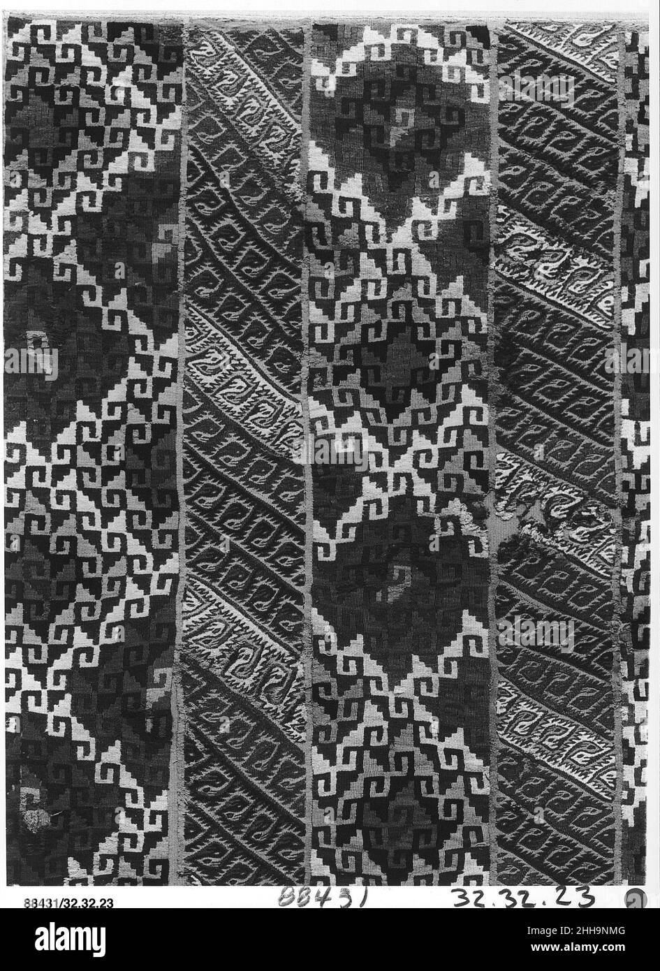 Wandteppich Fragment 10th–15th Jahrhundert Peru; Zentralküste (?). Tapisserie-Panel-Fragment 307847 Stockfoto