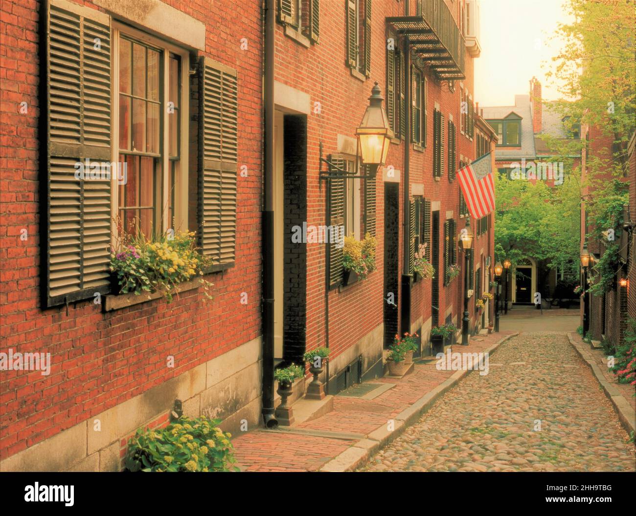 Acorn Street in Boston Stockfoto