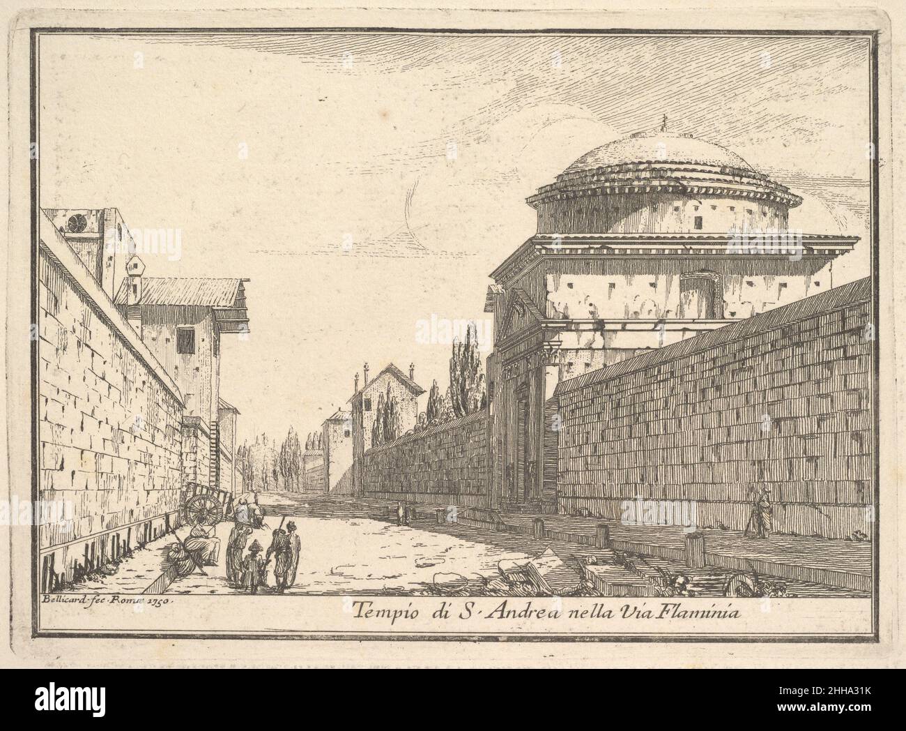 Tempio di Sant'Andrea, Via Flaminia 1750 Jérôme Charles Bellicard Französisch. Tempio di Sant'Andrea, Via Flaminia 397274 Stockfoto