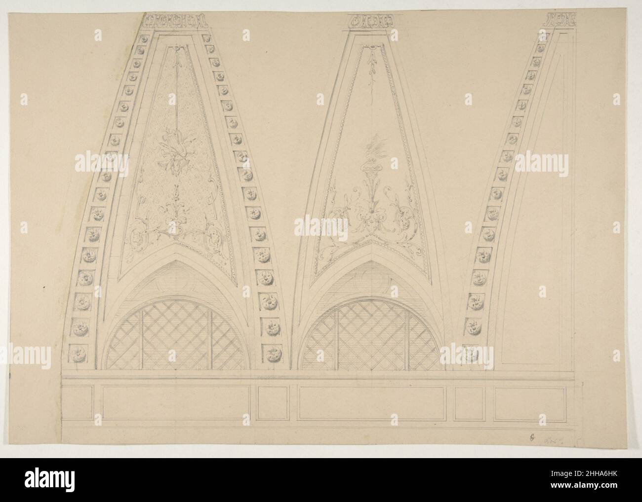 Designs for decorated pendentives 1830–97 Jules-Edmond-Charles Lachaise Französisch. Entwürfe für dekorierte Pendentive 385004 Stockfoto