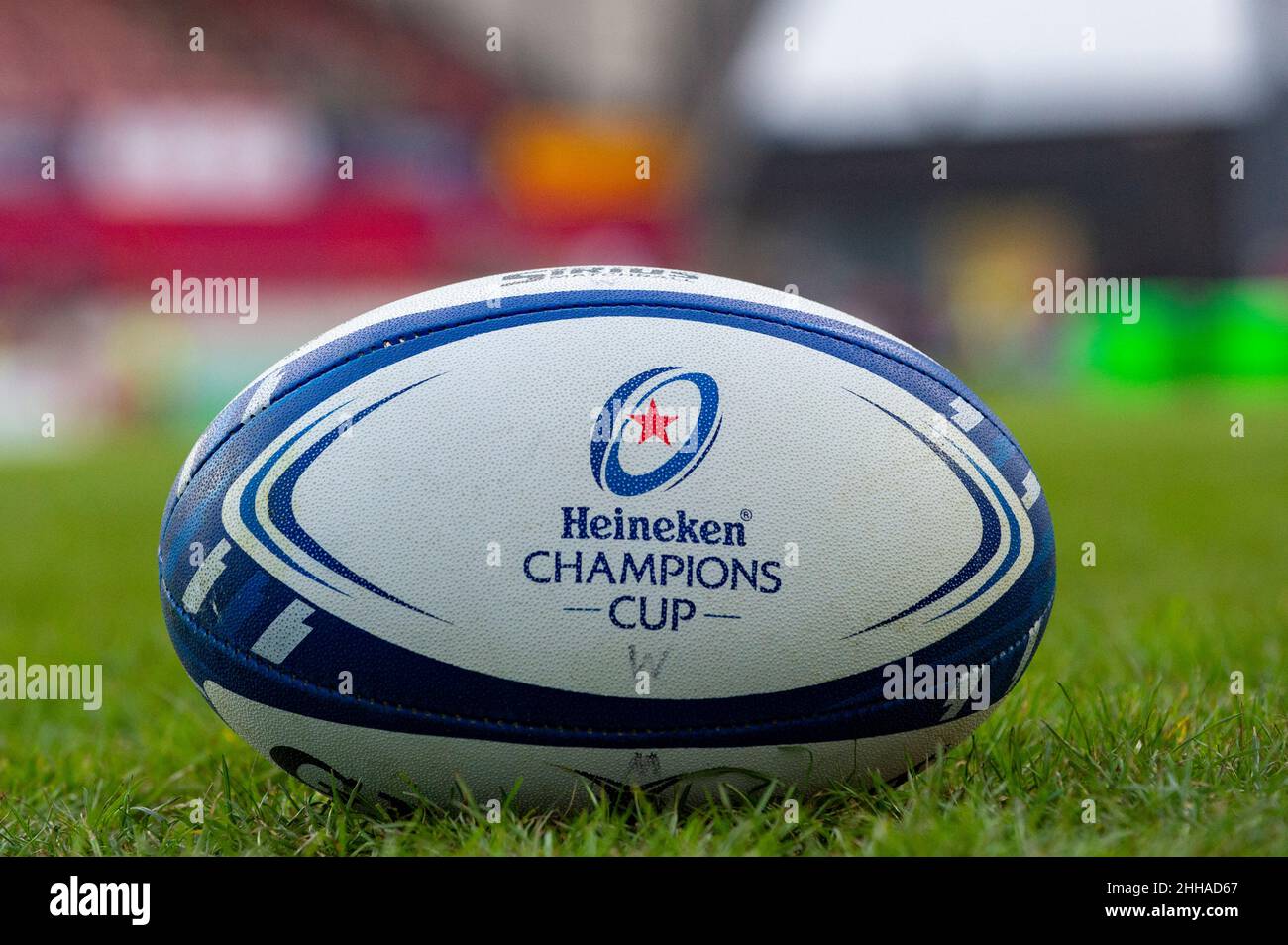 Limerick, Irland. 24th Januar 2022. Offizieller Ball während des Heineken Champions Cup, Runde 4, Pool B Spiel zwischen Munster Rugby und Wespen im Thomond Park in Limerick, Irland am 23. Januar 2022 (Foto von Andrew SURMA/ Quelle: SIPA USA/Alamy Live News Stockfoto