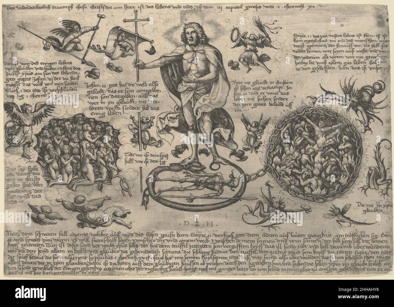 Der triumphaler Christus Ca. 1530–36 Daniel Hopfer Deutsch. Der Triumphaler Christus 373021 Stockfoto