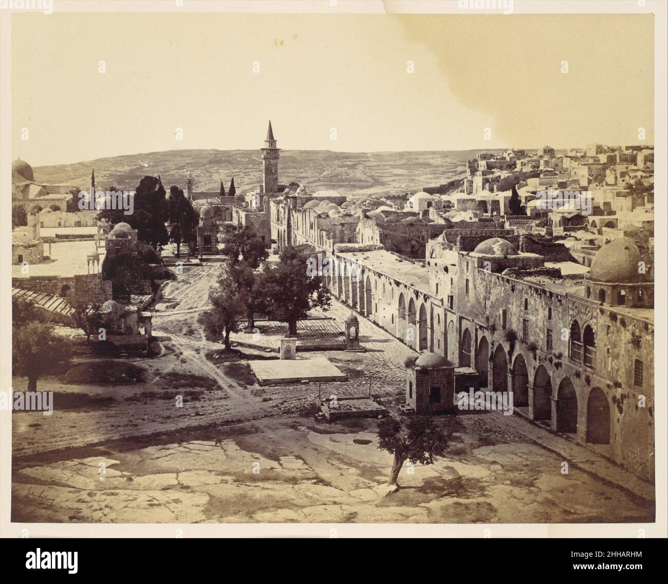 Jerusalem, Gericht der Moschee von Omar 1857 John Anthony Brite, geboren Frankreich. Jerusalem, Hof der Moschee von Omar 270443 Stockfoto