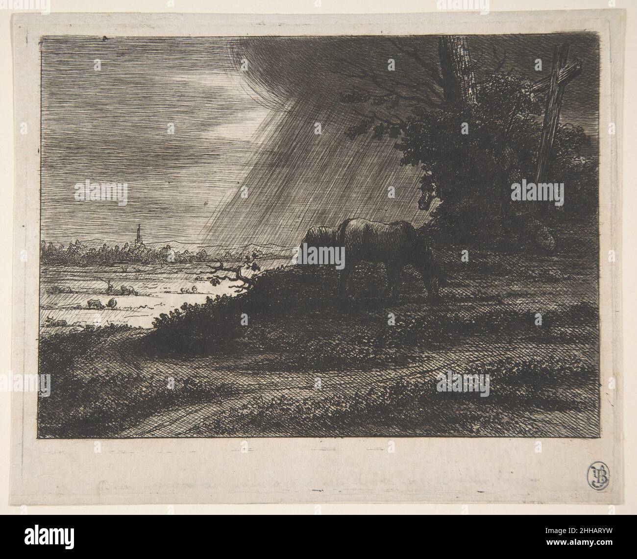 Landschaft mit Sturm 18th–Anfang 19th Jahrhundert Baron Dominique Vivant Denon Französisch. Landschaft mit Sturm 385399 Stockfoto