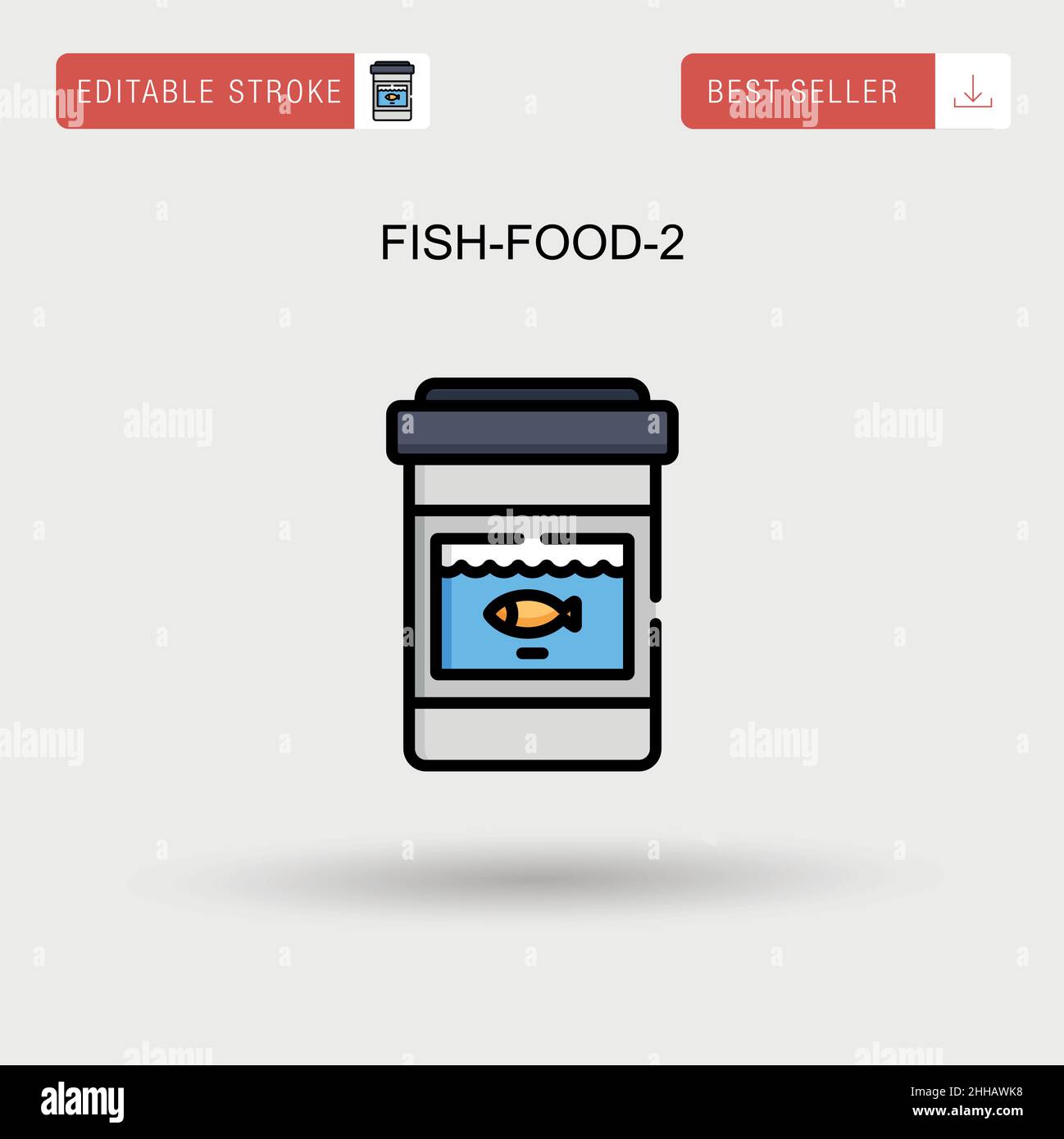 Fish-Food-2 einfaches Vektorsymbol. Stock Vektor