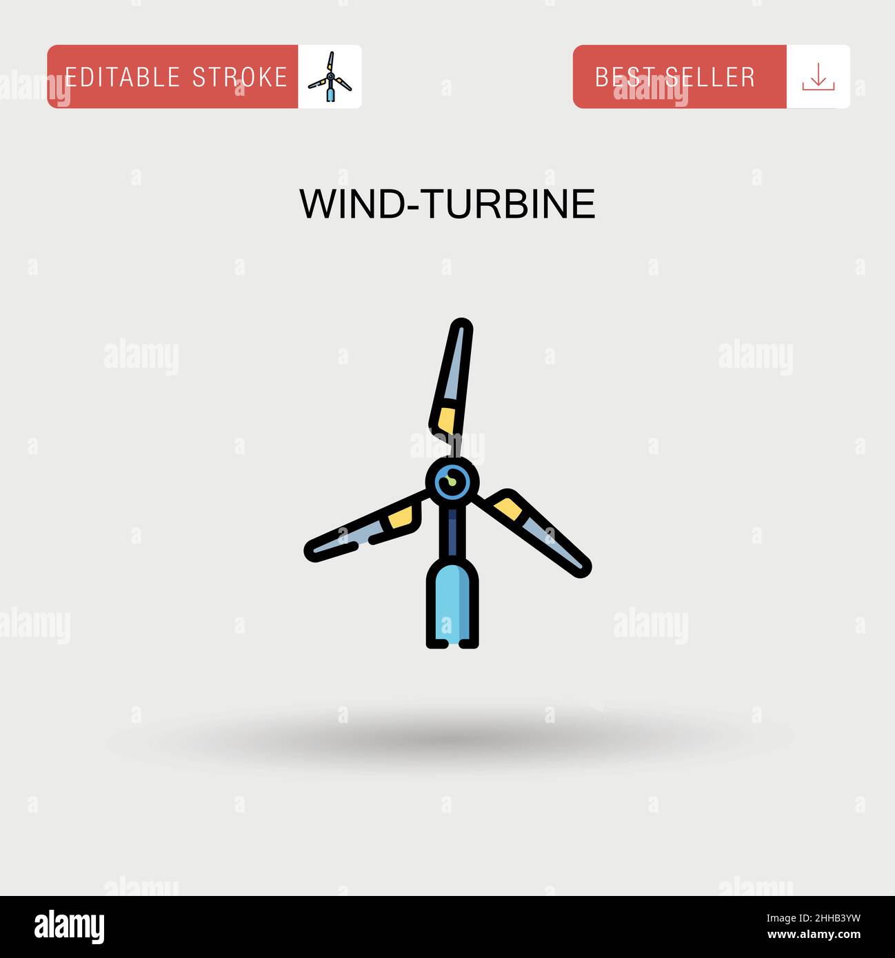 Einfaches Vektorsymbol für Windkraftanlagen. Stock Vektor