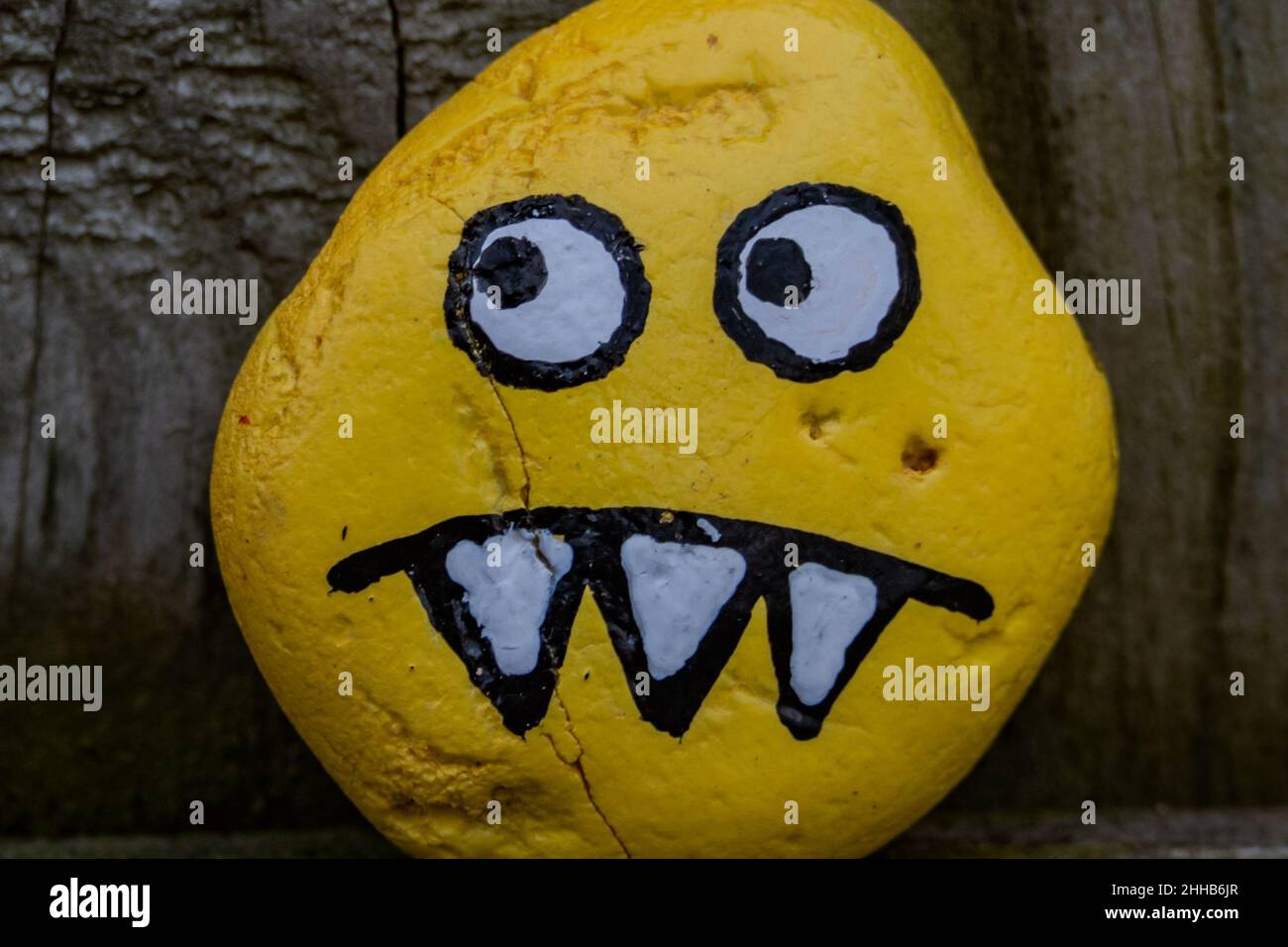 Stone Emoji, Heritage Rail Trail County Park, Seven Valleys, Pennsylvania, USA Stockfoto