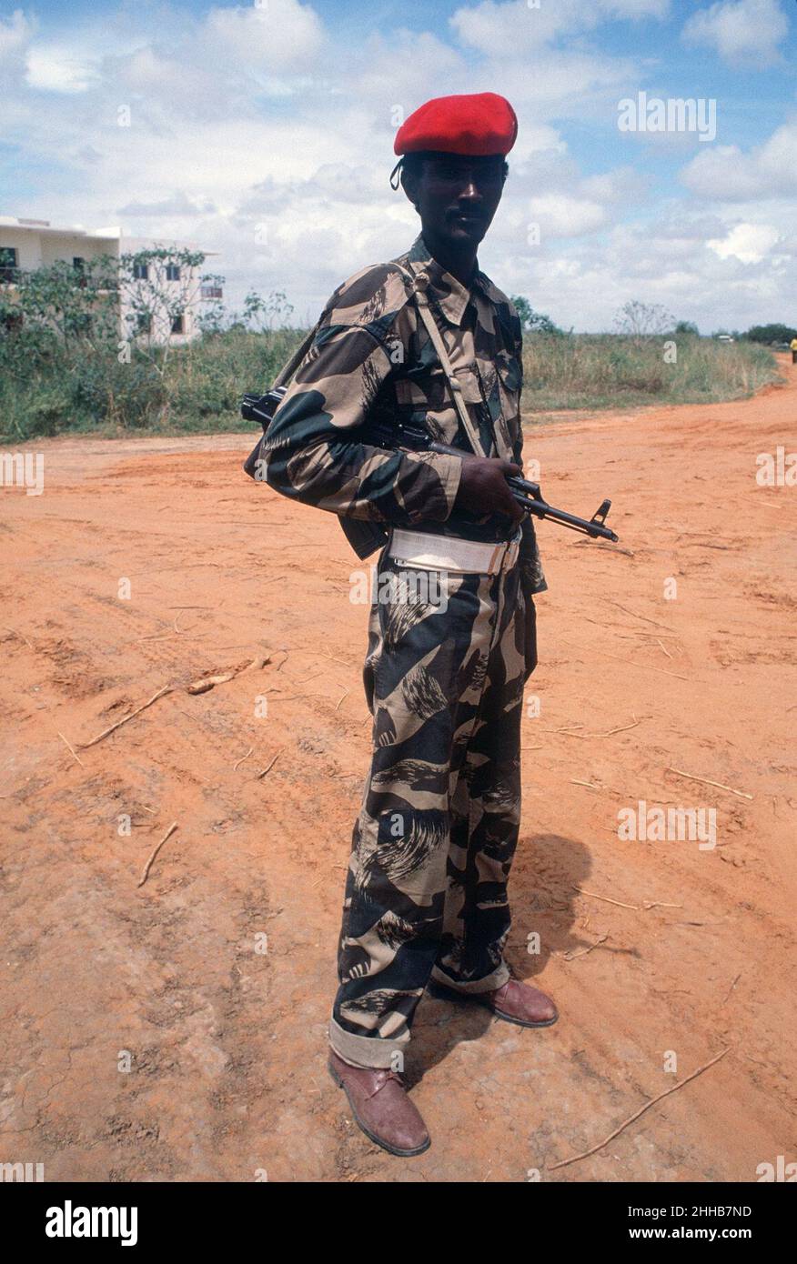 Somalischer Soldat 1983. Stockfoto