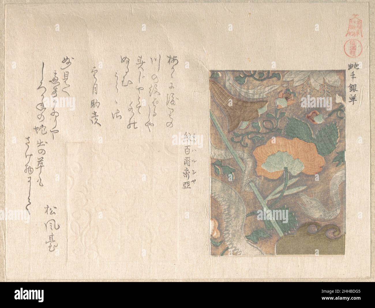 Designs von importierten Leathers 19th Jahrhundert Kubo Shunman Japanisch. Designs von importierten Ledern 55003 Stockfoto