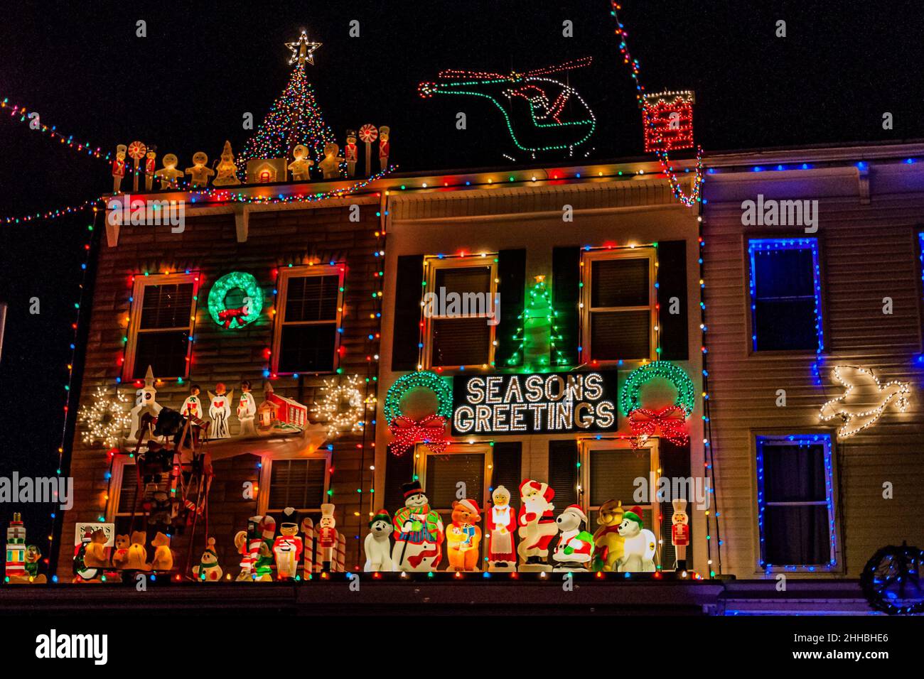 Foto von Christmas Lights in Hampden, Baltimore, Maryland USA Stockfoto