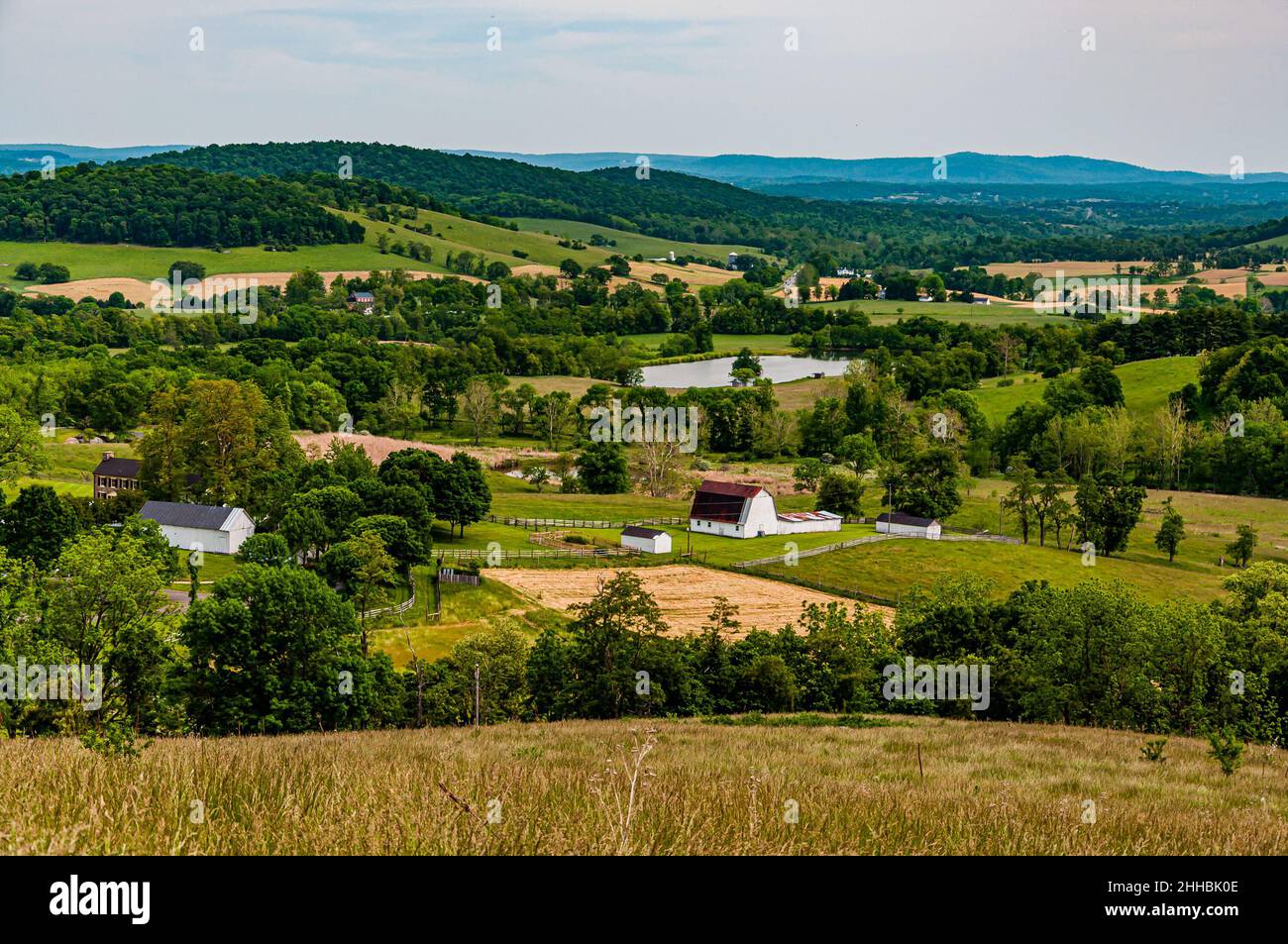 Foto von Shenandoah Valley Farmland, Sky Meadows State Park, Virginia USA Stockfoto