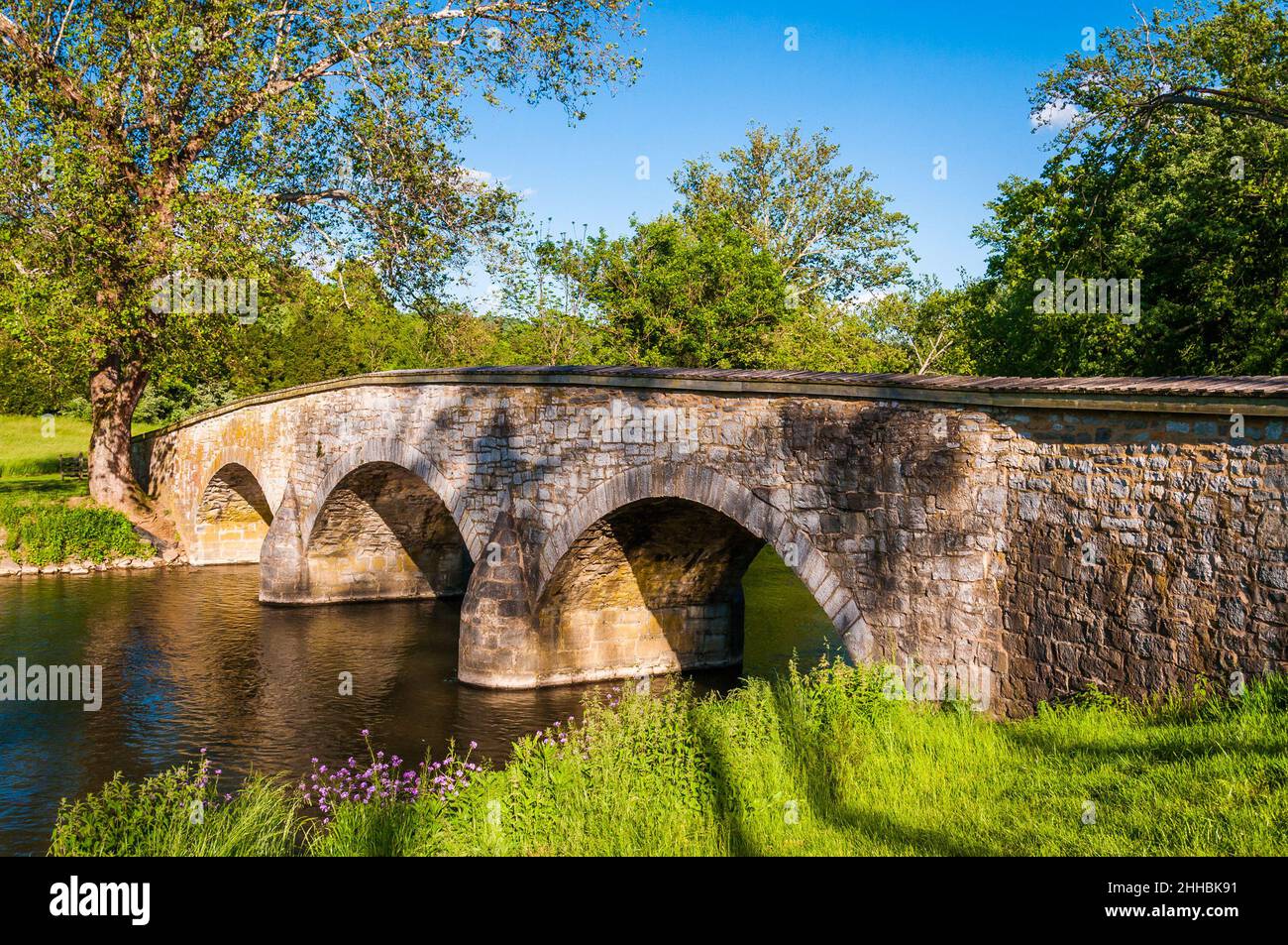Foto von Burnside Bridge, Antietam National Battlefield, Maryland Stockfoto