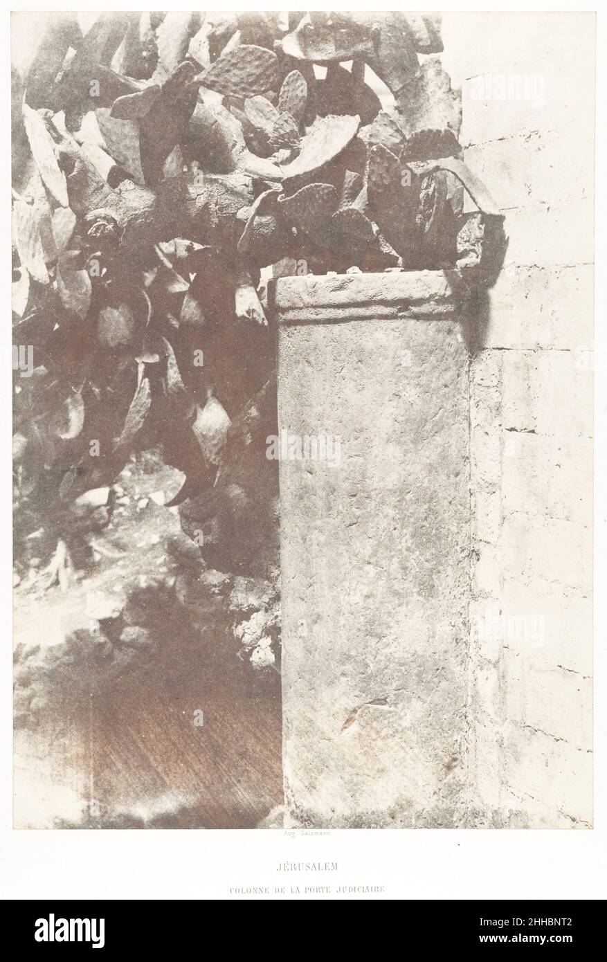 Jérusalem, Colonne de la Porte judiciaire 1854 Auguste Salzmann Französisch. Jérusalem, Colonne de la Porte judiciaire 286977 Stockfoto