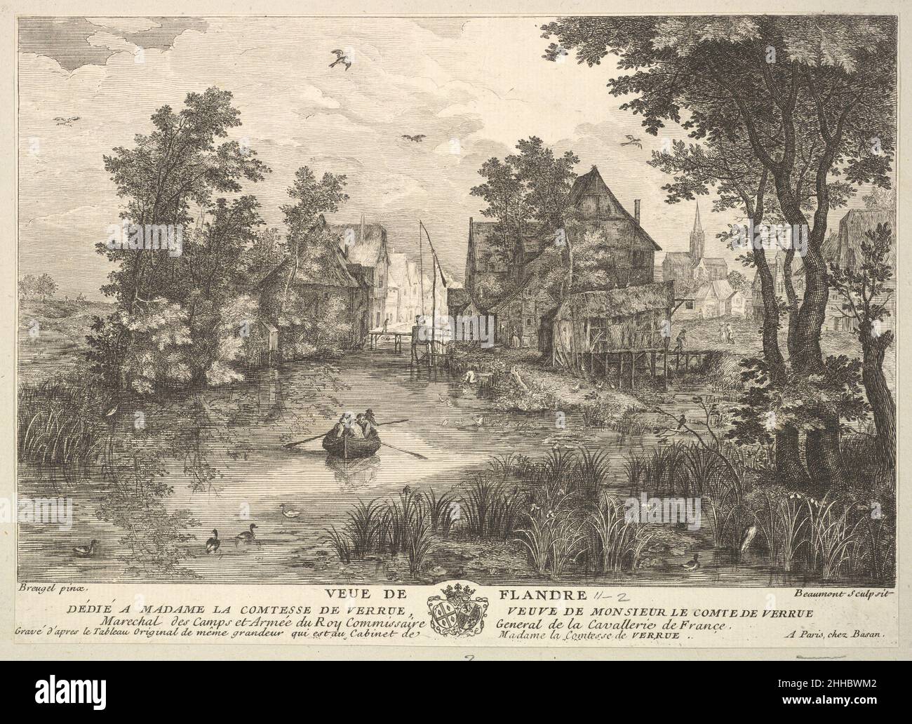 Ansicht von Flandern (Vue de Flandre) nach dem Gemälde in der Sammlung von Madame la Comtesse de Verrue Pierre François Beaumont Französisch. Ansicht von Flandern (Vue de Flandre) nach dem Gemälde in der Sammlung von Madame la Comtesse de Verrue 415771 Stockfoto