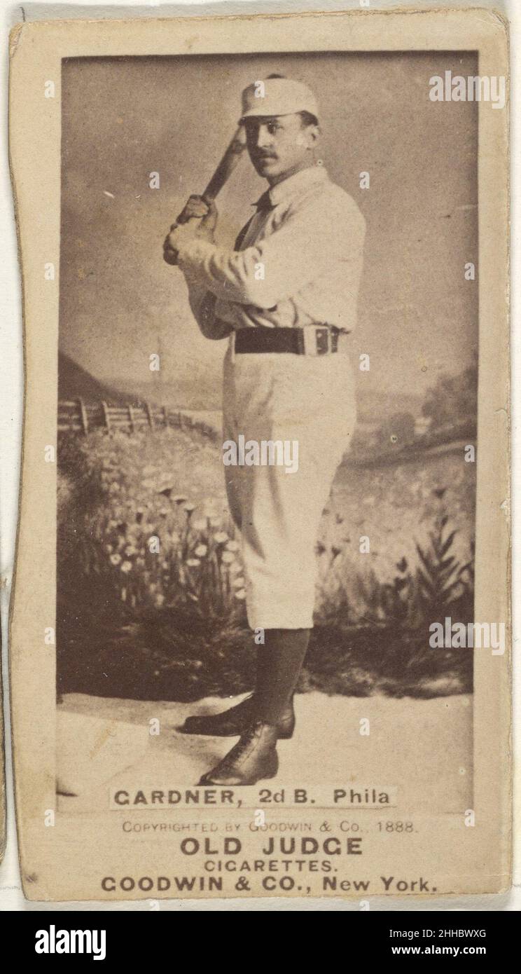 Franklin Washington 'GID' Gardner, 2nd Base, Philadelphia, aus der Old Judge Serie (N172) für Old Judge Zigaretten 1888 herausgegeben von Goodwin & Company die 'Old Judge' Serie von Baseballkarten (N172) wurde von Goodwin & Company von 1887 bis 1890 herausgegeben, um Old Judge Zigaretten zu bewerben. Franklin Washington 'GID' Gardner, 2nd Base, Philadelphia, aus der Old Judge Serie (N172) für Old Judge Cigarettes 402522 Stockfoto