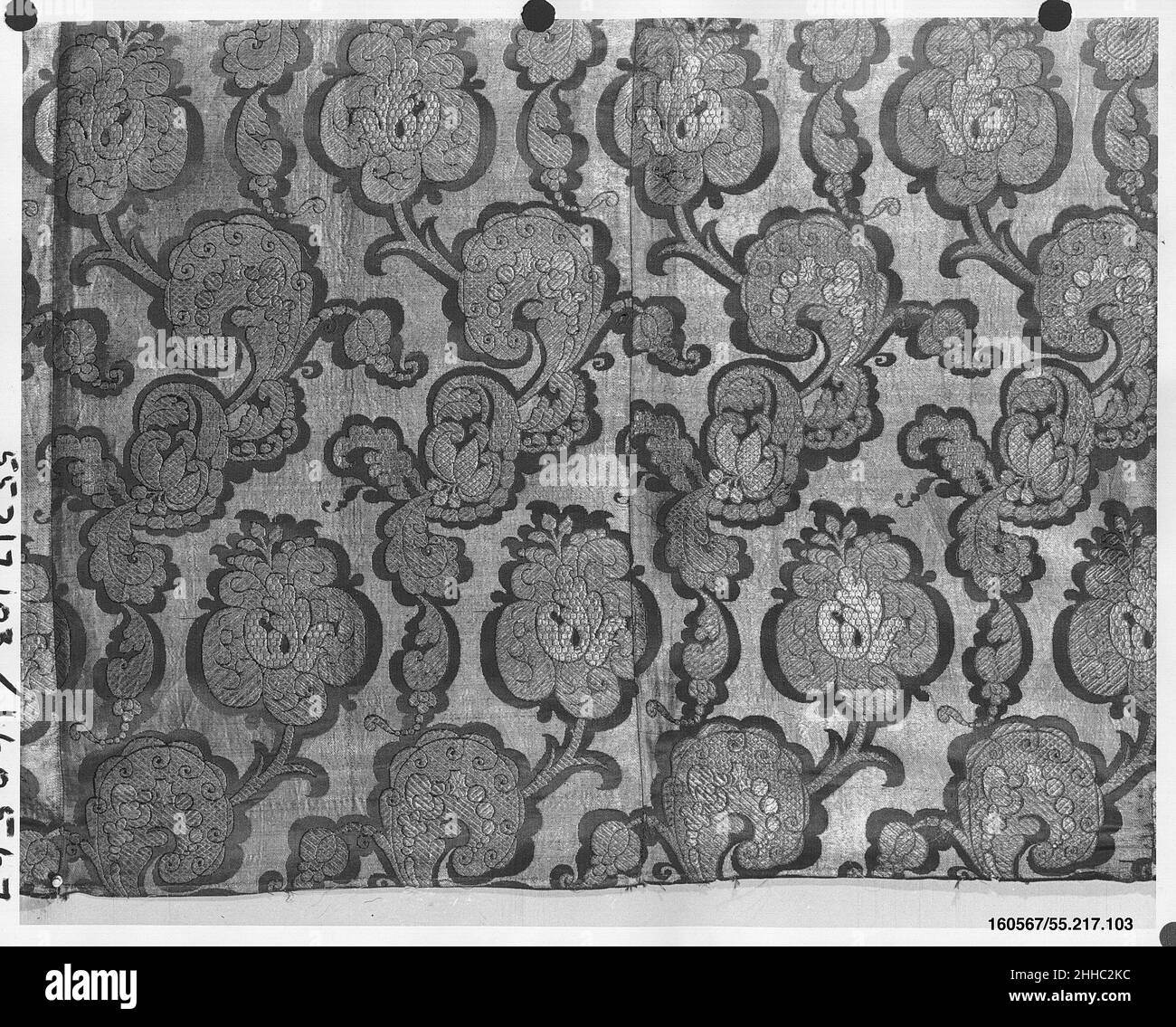Panel aus gewebter Seide, 17th Jahrhundert Stil wahrscheinlich Mitte 19th Jahrhundert Französisch oder Spanisch. Panel aus gewebter Seide, 17th Jahrhundert Stil 227880 Stockfoto