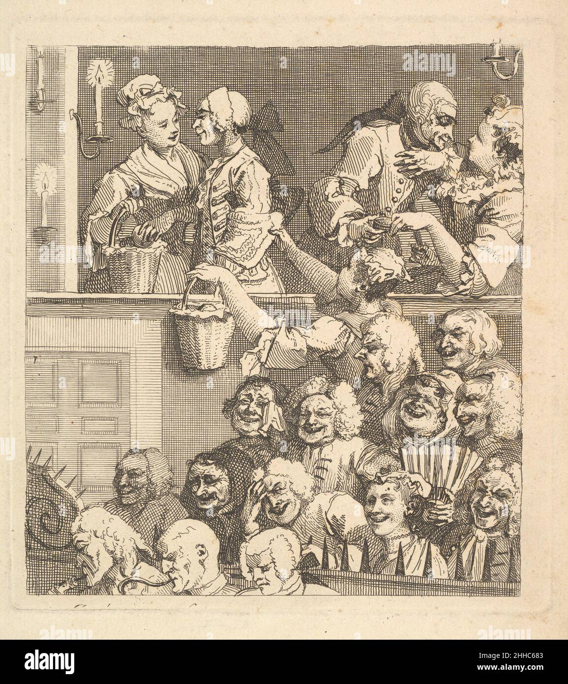 Das Lachende Publikum 1733. Dezember William Hogarth Britisch. Das Lachende Publikum 392607 Stockfoto
