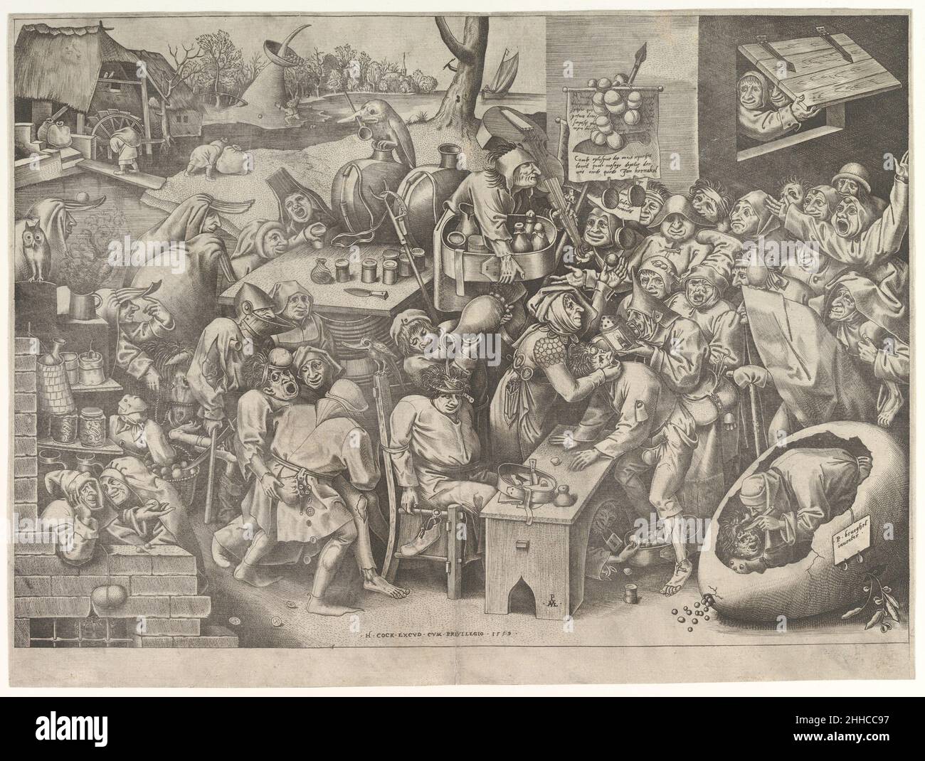 Die Steinoperation oder die Hexe von Mallegem 1559 nach Pieter Bruegel dem Älteren Niederlandisch. Die Steinoperation oder die Hexe von Mallegem 366818 Stockfoto