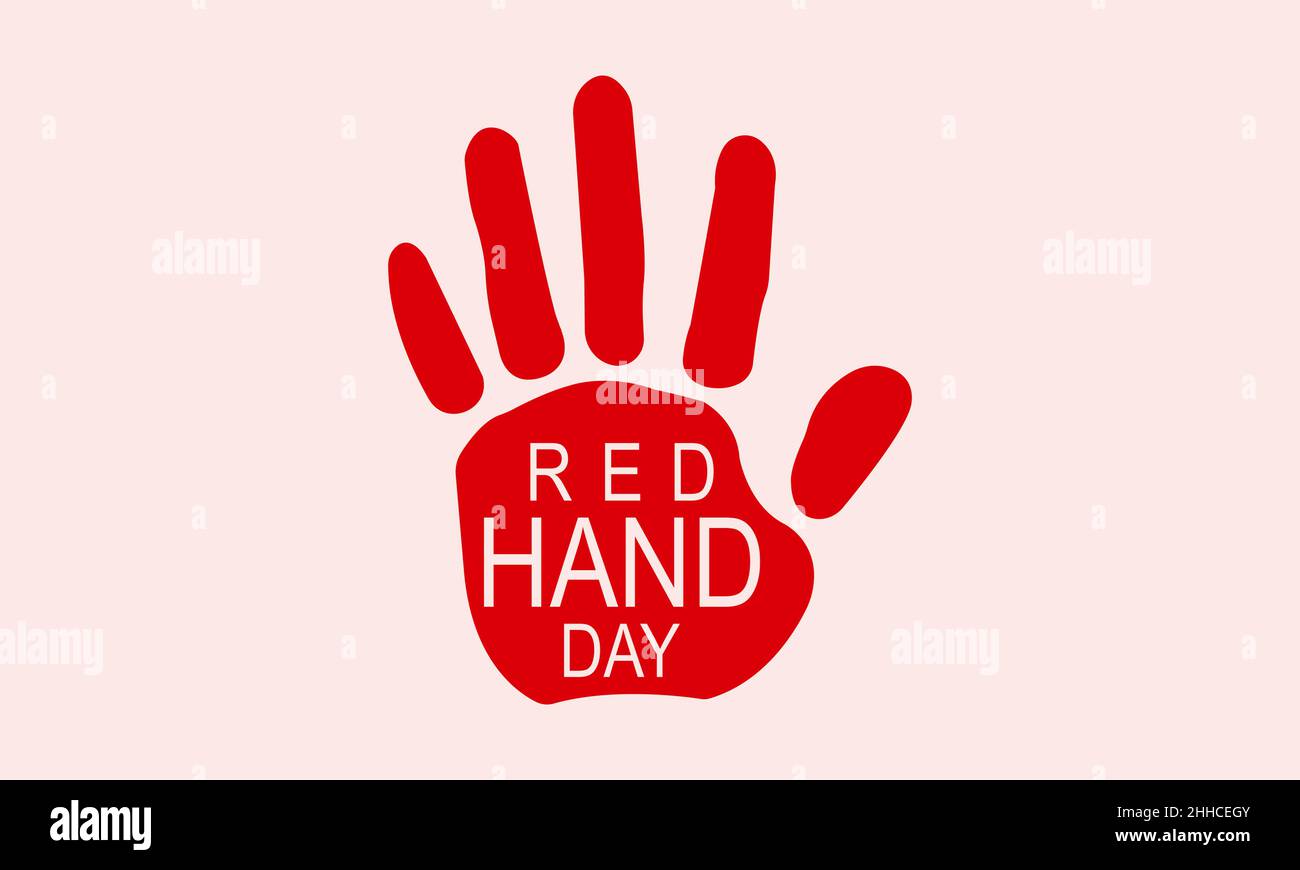 Red Hand Day. Vektorvorlage für Banner, Karte, Poster, Hintergrund. Stock Vektor