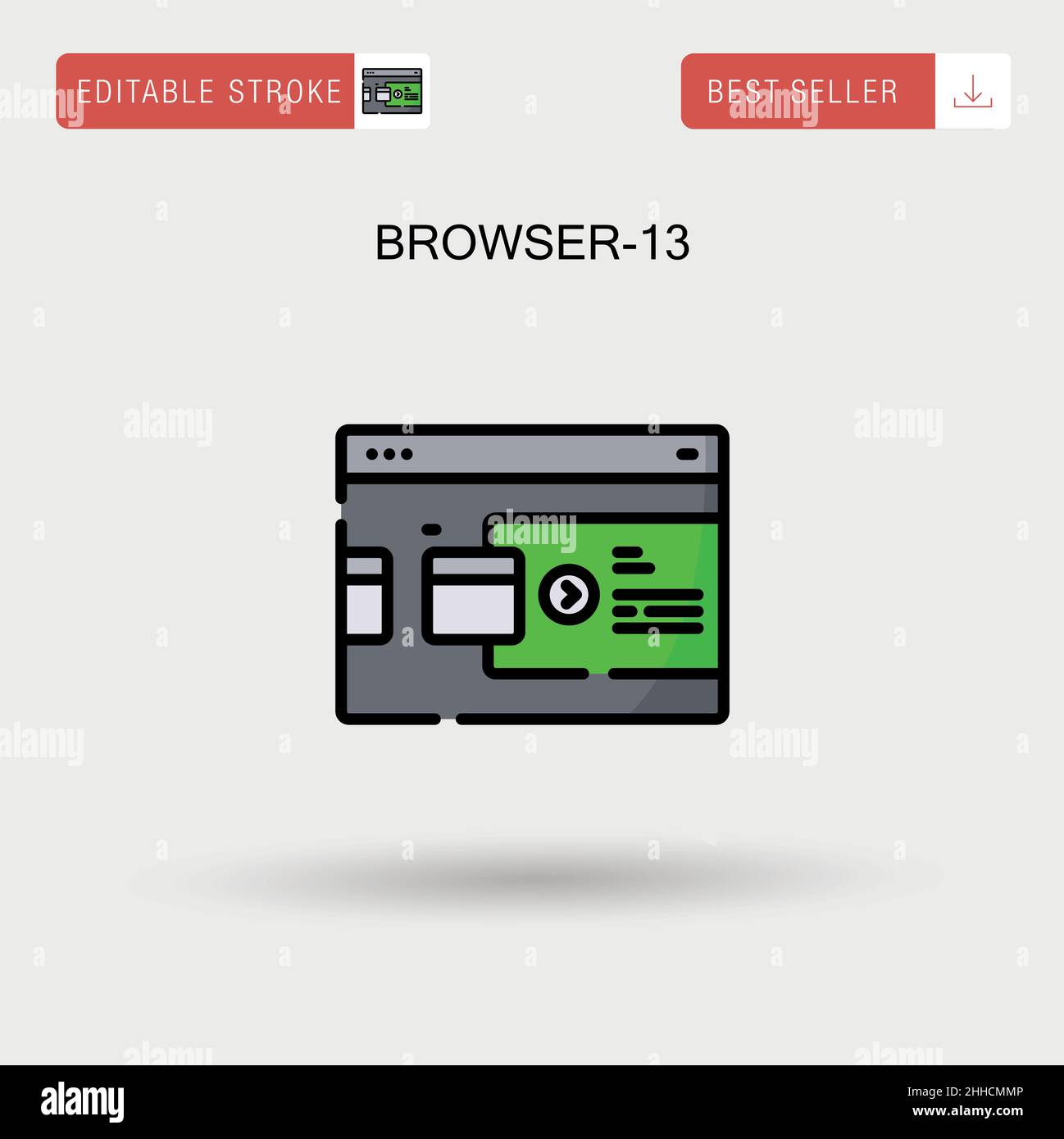 Browser-13 einfaches Vektorsymbol. Stock Vektor