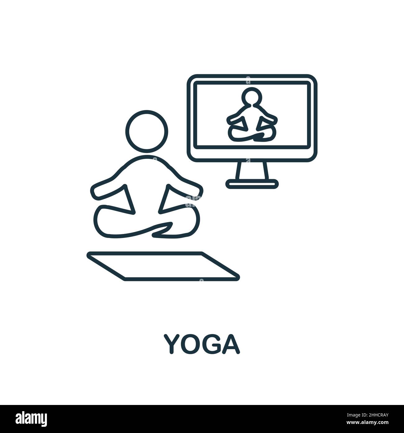 Yoga-Ikone. Linienelement aus der Home Rest Kollektion. Lineares Yoga Icon-Zeichen für Webdesign, Infografiken und mehr. Stock Vektor