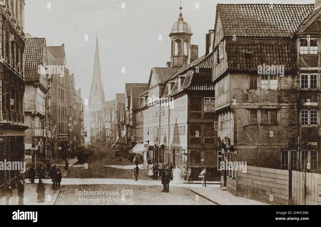 Spitalerstraße 1878. Stockfoto
