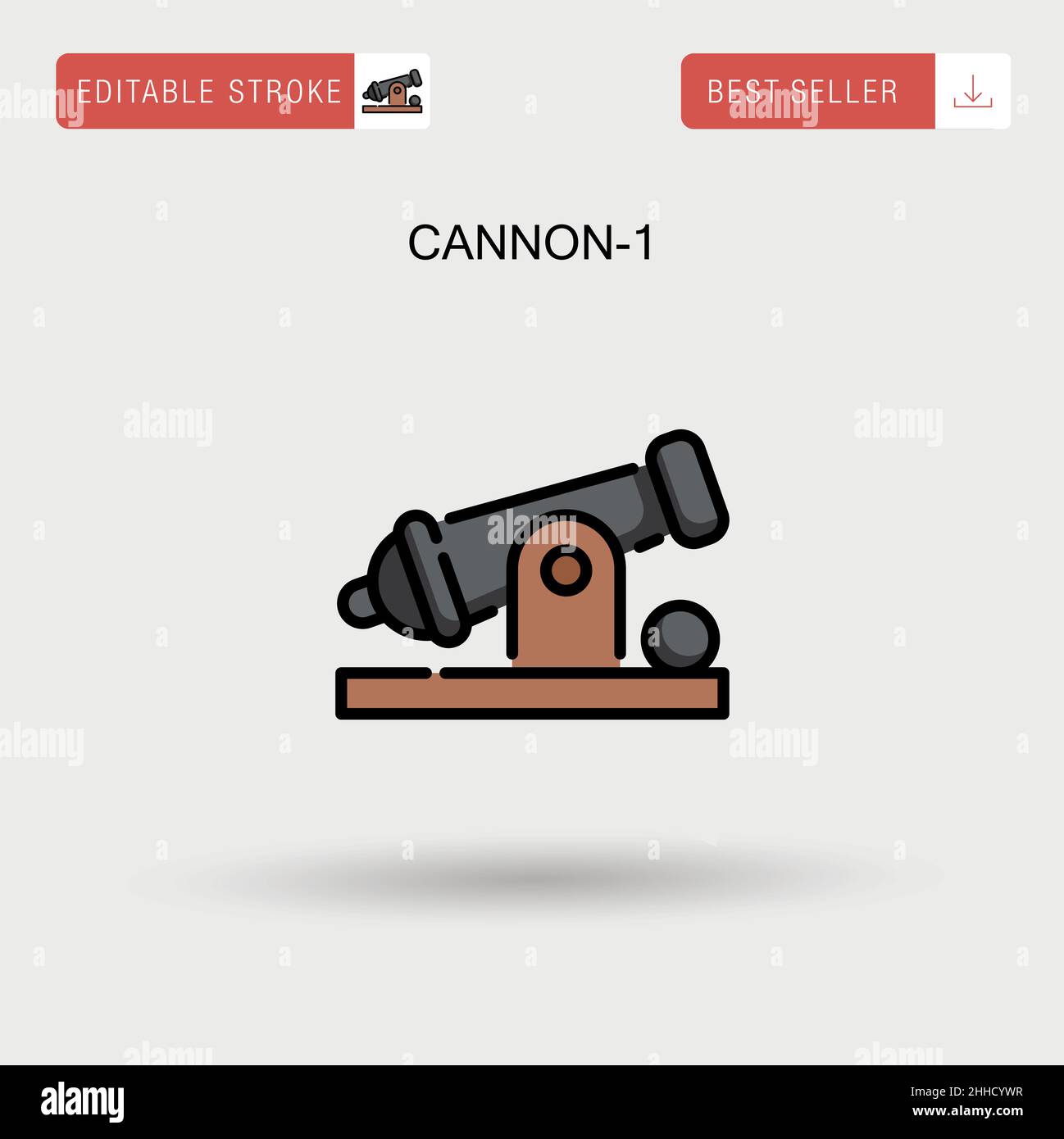 Cannon-1 einfaches Vektorsymbol. Stock Vektor