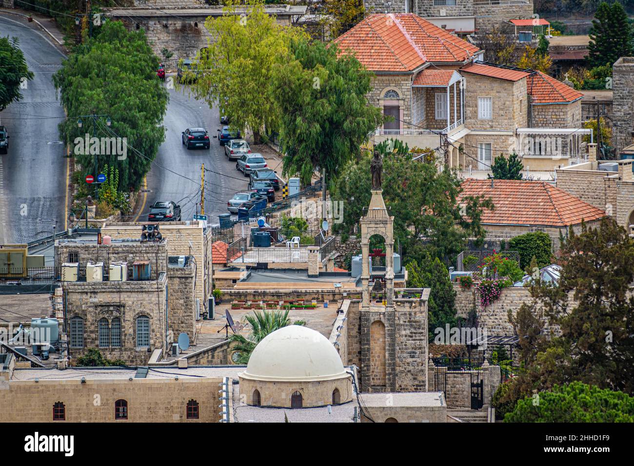 Deir El Qamar Dorf wunderschöne grüne Landschaft und alte Architektur im Libanon im Nahen Osten Stockfoto