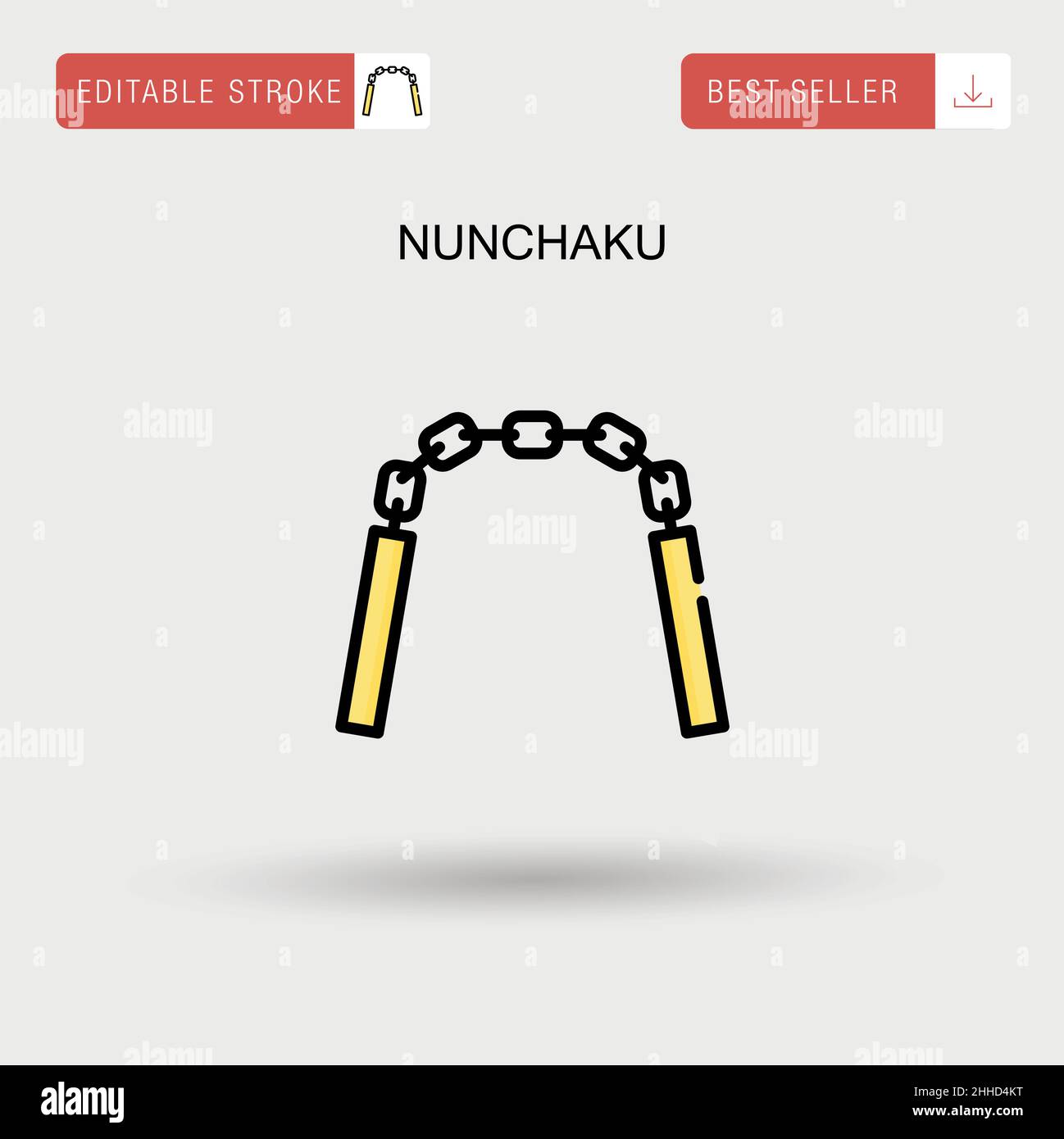 Nunchaku einfaches Vektor-Symbol. Stock Vektor