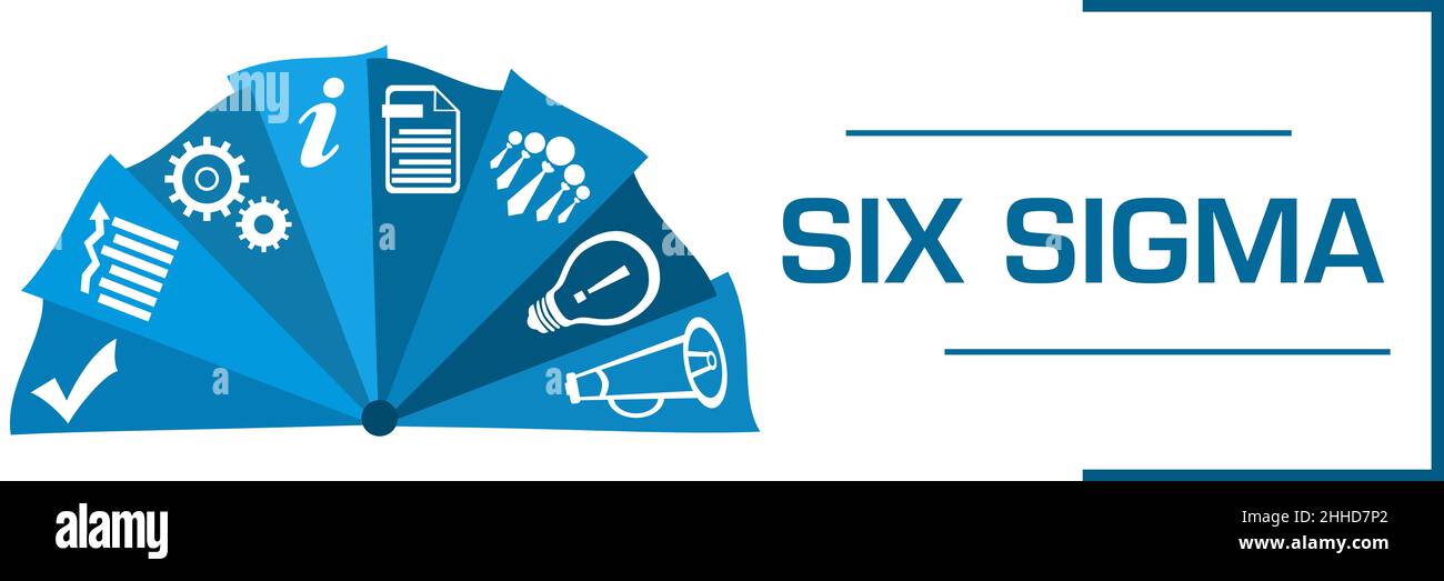 Six Sigma Dreiecke Halbkreisförmige Linke Symbole Stockfoto