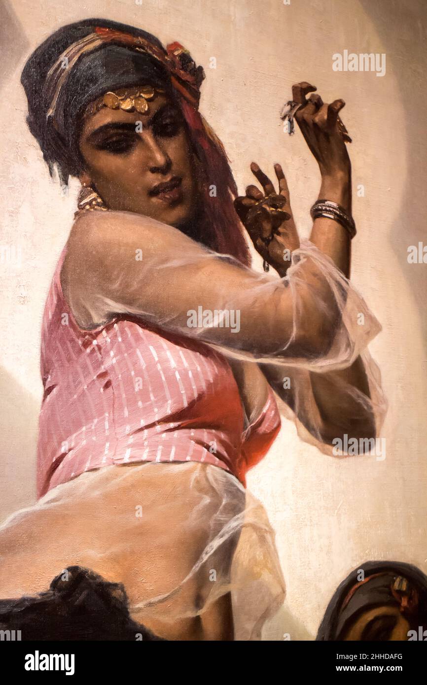 Wiedereröffnung des Musée d'Art de Toulon (Bericht) :Pierre François Eugène GIRAUD (1806-1881) Danseuse au Caire (1866) Detail Stockfoto