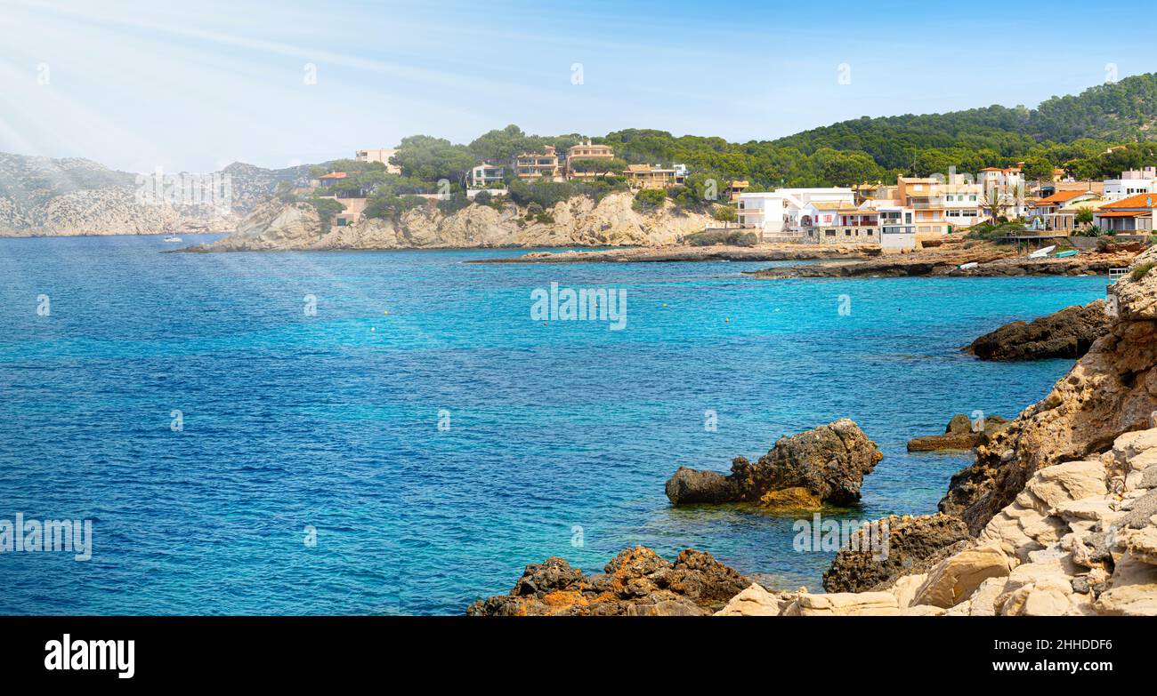 Porto Cristo Marina Hafen in Manacor auf Mallorca Balearen-Insel in Spanien Stockfoto